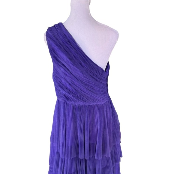 Hutch x Anthropologie - Xala One-Shoulder Tiered Pleated Tulle Maxi Dress Sz 6 - Picture 7 of 11